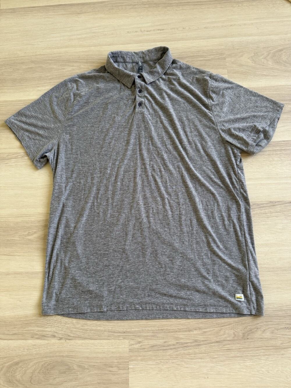 Vuori Strato Tech Polo Mens XXL Heather Grey Short Sleeve Performance V188